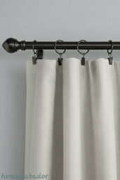 Homeelabador 30mm Metal Black Colour Curtain Pole Rod Rings With Clips Hanging Pack Of 10 - thumbnail 3