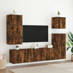 Walplus Tv Cabinets Wall-Mounted 2 Pcs Smoked Oak 80X30X41 Cm - thumbnail 3