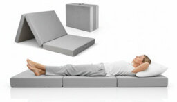 Tri-Fold Folding Mattress Single Portable Guest Bed With Washable Cover