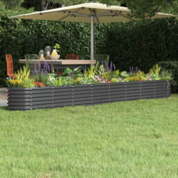 Walplus Garden Raised Bed Galvanised Steel 332X40X36 Cm Anthracite - thumbnail 1