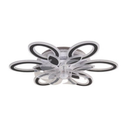 Thehotsale Elegant Black Smart Ceiling Fan Light, 7 Blades, Dimmable Floral Shade & Remote Control - thumbnail 4