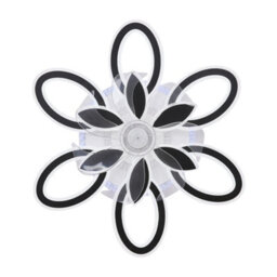 Thehotsale Elegant Black Smart Ceiling Fan Light, 7 Blades, Dimmable Floral Shade & Remote Control - thumbnail 1