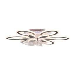Thehotsale Elegant Black Smart Ceiling Fan Light, 7 Blades, Dimmable Floral Shade & Remote Control - thumbnail 3