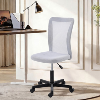 Vinsetto Mesh Office Chair Armless Adjustable Height White - image 1