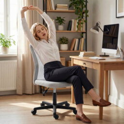 Vinsetto Mesh Office Chair Armless Adjustable Height White - thumbnail 6