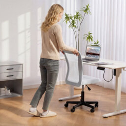 Vinsetto Mesh Office Chair Armless Adjustable Height White - thumbnail 7