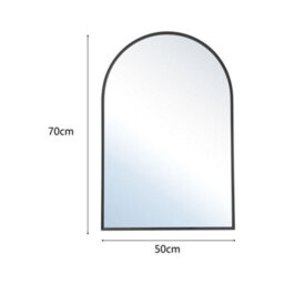 Living And Home Black Arched Wall Bathroom Framed Mirror Vanity Mirror For Dressing Table 500 X 700 mm - thumbnail 6