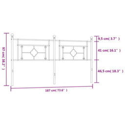 Berkfield Metal Headboard White 180 Cm - thumbnail 7