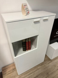 Impact Furniture Display Cabinet Glass Unit Small Glazed Modern Bookcase Storage Buffet White Gloss Sol - thumbnail 5