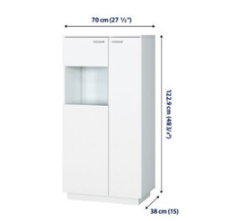 Impact Furniture Display Cabinet Glass Unit Small Glazed Modern Bookcase Storage Buffet White Gloss Sol - thumbnail 9