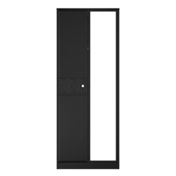 San Jose Ready Assembled Contemporary Matt Black Tall Double Wardrobe With 1 Mirror Door (H)1960mm (W)740mm (D)520mm - thumbnail 2