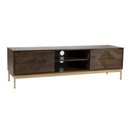 Buttercup Farm Zaine Carving Tv Unit - Mango Wood - L40 X W160 X H46 Cm - Dark Finish - thumbnail 4