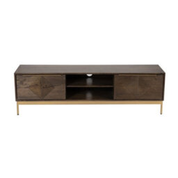 Buttercup Farm Zaine Carving Tv Unit - Mango Wood - L40 X W160 X H46 Cm - Dark Finish - thumbnail 2