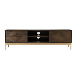 Buttercup Farm Zaine Carving Tv Unit - Mango Wood - L40 X W160 X H46 Cm - Dark Finish - thumbnail 3