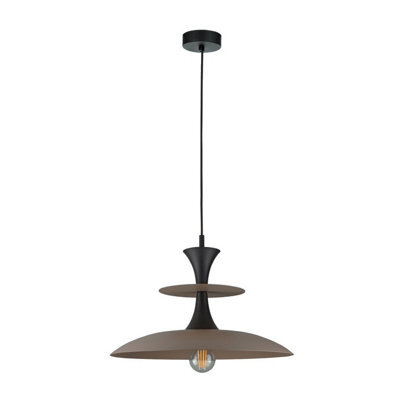 Luminosa Lighting Luminosa Celesta Dome Pendant Ceiling Light Brown, Black 1X E27 - image 1