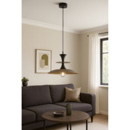 Luminosa Lighting Luminosa Celesta Dome Pendant Ceiling Light Brown, Black 1X E27 - thumbnail 2