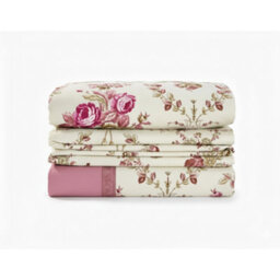 Soft Floral Brushed Cotton Fitted Flat Sheet And Matching Pillowcases Pink - thumbnail 2
