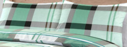 Homes & Linen Remi Check Green Duvet Cover Set Polycotton With Pillowcases Soft Breathable Reversible - thumbnail 2