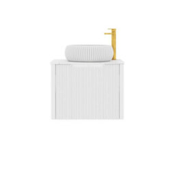 Royal Bathrooms Avenza 600mm Matt White Wall Hung Bathroom Countertop Vanity Unit 1 Drawer With Milan Basin - thumbnail 6