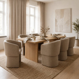 Where Saints Go Ltd Soho Dining Chair, Beige Fabric, Fully Upholstered Frame By Where Saints Go - thumbnail 1