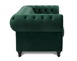 Home Detail Chesterfield Velvet Pleat Fabric 2 Seater Sofa, Green - thumbnail 3