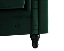 Home Detail Chesterfield Velvet Pleat Fabric 2 Seater Sofa, Green - thumbnail 7