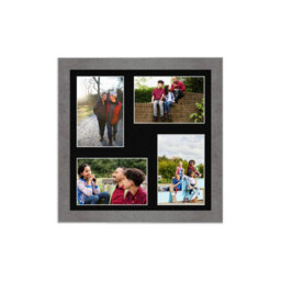 AK Frames 12X12 Marble Grey Modern Multi Photo Frame With Black Mount - Holds 4 Apertures (4X) 6X4 Photos - thumbnail 1