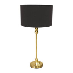 Valuelights Maggie Gold Metal Candlestick Slim Table Lamp With Charcoal Fabric Drum Lamp Shade And Led Bulb - thumbnail 2