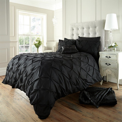 Gc Gaveno Cavailia Dazzling Diamonds Duvet Cover Bedding Set Black Double 3Pc With Pintuck Quilt Cover - image 1