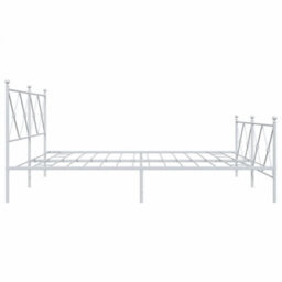 Berkfield Metal Bed Frame Without Mattress With Footboard White 193X203Cm - thumbnail 5