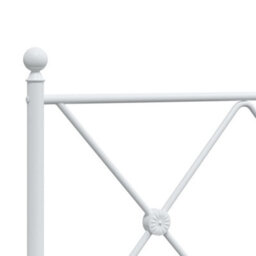 Berkfield Metal Bed Frame Without Mattress With Footboard White 193X203Cm - thumbnail 7