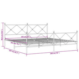 Berkfield Metal Bed Frame Without Mattress With Footboard White 193X203Cm - thumbnail 8
