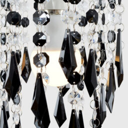 Valuelights Elegant Chandelier Design Ceiling Light Shade With Black And Clear Acrylic Jewel Droplets (D)16Cm - thumbnail 6