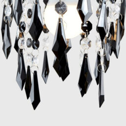 Valuelights Elegant Chandelier Design Ceiling Light Shade With Black And Clear Acrylic Jewel Droplets (D)16Cm - thumbnail 3
