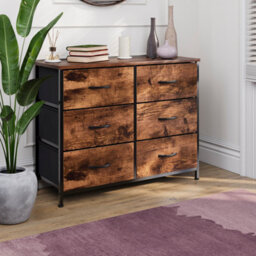 Lassic Vida Designs Chorley 6 Drawer Fabric Chest Of Drawers, Rustic Brown - thumbnail 4