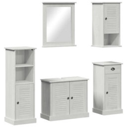 Berkfield Bathroom Furniture Set 5 Pcs Antique White 37 X 34 X 110 Cm - thumbnail 2