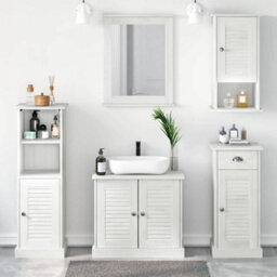Berkfield Bathroom Furniture Set 5 Pcs Antique White 37 X 34 X 110 Cm