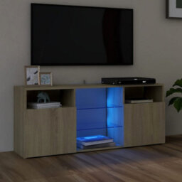 Vidaxl Tv Cabinet With Led Lights Sonoma Oak 120X30X50 Cm - thumbnail 1