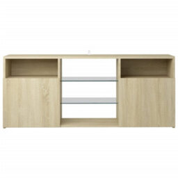 Vidaxl Tv Cabinet With Led Lights Sonoma Oak 120X30X50 Cm - thumbnail 9
