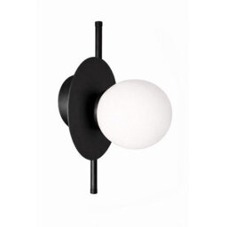 Luminosa Lighting Luminosa Luma Globe Wall Lights Black White Glass Shade 1X E27 - thumbnail 1