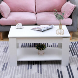 Furniturehmd Sliding Top Coffee Table With Storage Shelf Hidden Compartment Living Room Modern Side Table - thumbnail 3