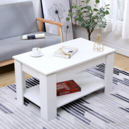 Furniturehmd Sliding Top Coffee Table With Storage Shelf Hidden Compartment Living Room Modern Side Table - thumbnail 2