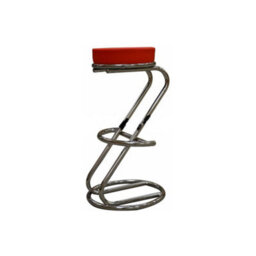 Lombardi Z Shaped Breakfast Bar Stool Faux Leather Red