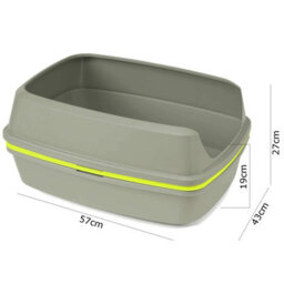 Cat Centre.Direct Cat Centre Jumbo 57Cm Scoopless Grey Open Cat Litter Tray With High Sided Rim 57Cm - thumbnail 5