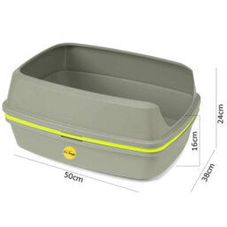 Cat Centre.Direct Cat Centre Jumbo 57Cm Scoopless Grey Open Cat Litter Tray With High Sided Rim 57Cm - thumbnail 3