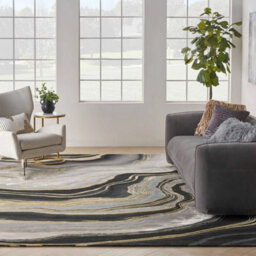 Prismatic Prs31 Charcoal Grey Wool Rug By Nourison-114Cm X 175Cm - thumbnail 2