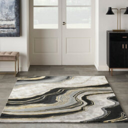 Prismatic Prs31 Charcoal Grey Wool Rug By Nourison-114Cm X 175Cm - thumbnail 7
