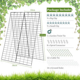 Costway 2-Piece Green Cucumber Garden Trellis A-Frame Grow Support For Climbing Plant - thumbnail 2