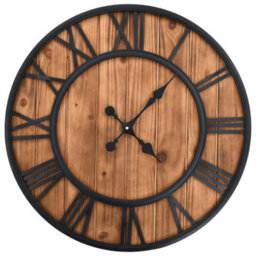 Walplus Vintage Wall Clock With Quartz Movement Wood And Metal 60Cm Xxl - thumbnail 1