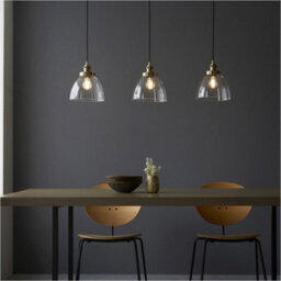 Loops Hanging Ceiling Pendant Light - Antique Brass Plate & Clear Glass - 3 X 10W Led E27 - thumbnail 4